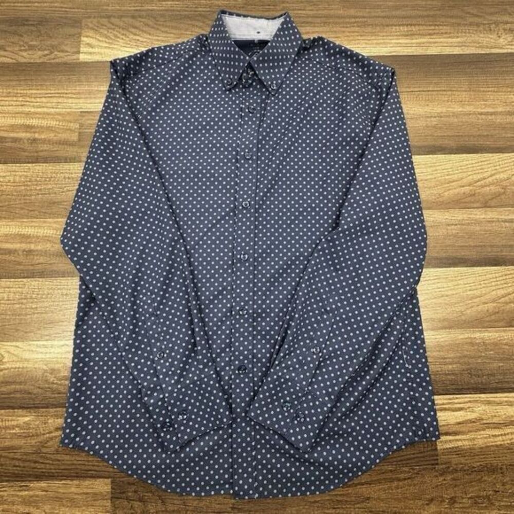 Con.Struct Slim Fit 4 Way Stretch Mens Size M Button‎ Down L/S Wick Dress Shirt
